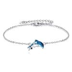 POPLYKE Butterfly/Dolphin/Leaf Bracelet 925 Sterling Silver Crystal Bracelet Jewelery for Women, 18.6*9.6mm, Sterling Silver, crystal