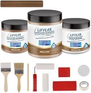 LIFVEAN Wood Look Paint for Furniture, Countertop, Interior Doors Wood Like Paint, Brown Walnut Wood Grain Paint Cover 26-30 sq.ft