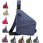 Anti Theft Travel Bag Slim Sling Bag Crossbody Travel Bag for Women Men (Blue, Left)