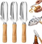 Multifunctional Vegetable Peeler, 2026 New 3 in 1 Stainless Steel Blade Peeler with Wooden Handle and Bottle Opener, Kitchen Gadgets Tool for Fruit Pumpkin Peeling Potato Carrot Veggie Peeler (3)