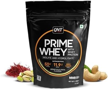 QNT Prime Whey Protein Powder | Kesar Kaju Pista, 500 gm | Triple Blend of Whey Isolate, Concentrate & Hydrolysate | 25g Protein, 5.6g BCAA per Scoop | Best Whey Protein Powder for Men & Women