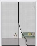 Shuttle Art Magnetic Mosquito Mesh - 1 Pcs Main Door Mosquito Net with Magnet, Hands-Free Screen Door Net Mesh, Magic Curtain Back Door Mesh with Full Frame Hook & Loop for Home, Doors