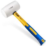 S&R Rubber Mallet White, 55 mm Diameter, Head Weight, with Fiberglass Handle, 450 g