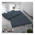 Lions Luxury 2 Piece Loop Bath Mats for Bathroom - Non Slip Chenille Bath Mat Set Rugs, Extra Soft with Water Absorbent Pedestal Bathmat Shower Toilet Mat, Dark Grey