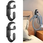 CPAP Hose Hanger with Anti-Unhook Feature - CPAP Mask Hook and CPAP Tube Holder - CPAP Supplies Organizer,Avoids CPAP Hose Tangle and Allows You to Sleep Better (2, Black)