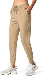 SANTINY Women's Joggers Pants Pockets Drawstring Running Sweatpants for Women Lounge Workout Jogging(Khaki_L)