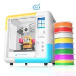 AI-Powered X-Maker 3D Printer for Kids & Beginners, Fully Assembled Mini 3D Printer with Up to 400mm/s Speed, Auto Leveling, 16 Mini Apps, Quiet, Includes 8 PLA Filaments for Home & School Use