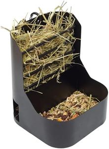 Trustic Hay and Food Feeder for Rabbit, Guinea Pig, Bunny, Chinchilla, Heavy Duty Metal Bin 5.5 x 5.5 x 7 inch