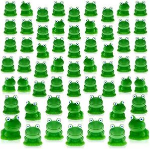 FairySandy 200 PCS Mini Frog Figurines Resin Mini Frogs Green Frog Miniature Figurines Garden Miniature Moss Landscape DIY Terrarium Crafts Ornament Accessories for Home Decor, Funny Frog