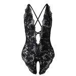 Risipu Sexy Lace Teddy Lingerie - Women's One Piece Lingerie - Date Night, Anniversary and Valentine's Day Options for Women of All Shapes and Sizes (Black, M)