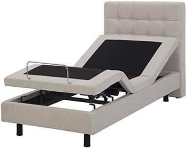 Beliani Polsterbett elektrisch verstellbar beige 90x200 cm mit Fernbedienung Duke