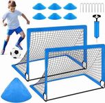 Soccer Goal Set - 2 Set of 6X4 / 4X3 ft Toddler Soccer Nets Training Equipment, Soccer Ball, Pop Up Portable Soccer Set for Kids and Youth Games and Training Goals