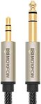 MOKFON Stereo Aux Cable for Power Amplifier 6.35mm1/4” Male to 3.5mm 1/8” Male TRS Audio Adapter on iPod, Guitar,Microphone and Laptop(2M/6ft Black)