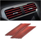 20 PCS Car Air Conditioner Decoration Strip, DIY Air Vent Outlet Trim Strip Bendable Car Interior Accessories, Car Molding Strip for Most Air Vent Outlet (red)