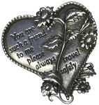 Cathedral Art KVC325 Heart Visor Clip, Friend, 2-3/4-Inch