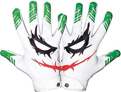 Essential Wear Football Gloves Men & Women - Smiley Jester White Football Gloves - Performance Enhancer Adult Receiver Gloves with Super Tacky Grip for Ultimate Game Experience - Adult Sizes (Medium)