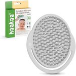 Haakaa Silicone Shampoo Brush - Cradle Cap Brush Comb - Baby Hair Scrubber - Scalp Massager for Newborns & Toddlers - 1pk-Slate Grey