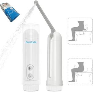 GUSTYLE [2nd Generation] Portable Travel Bidet by IPX7 Waterproof Electric Bidet Sprayer with Automatic Decompression Film and Nozzle 180 Degree Adjustment(140ml)