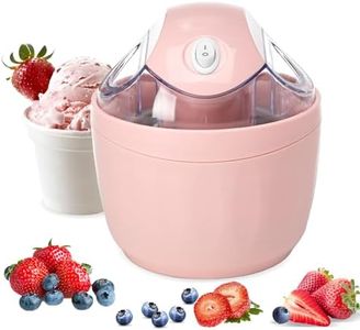 Mini Ice Cream Maker, Makes Ice Cream, Sorbet, Gelato, Frozen Yogurt in Minutes, Compact & Trendy Design, Easy to Use with Freezer Bowl (No Ice Needed), Pink