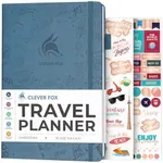 Clever Fox Travel Journal – Vacation & Road Trip Itinerary Planner Organizer & Traveling Memory Diary – A5 Traveler Adventure Notebook (Smoke Blue)