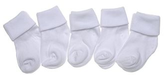 5 pairs of Plain Baby Socks - Roll Top Socks