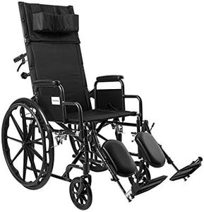 McKesson Reclining Wheelchair & Detachable Desk Arms - 18" Seat Width, 300 Lbs. Capacity - 1 Each/ - 18324201