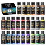 Artme Metallic Acrylic Paint Set, 24 Metallic Colors in 2 oz/60ml Bottles, Metallic Shining Acrylic Paint, Rich Pigments Paint Perfect for Artists, Beginners on Canvas, Rocks, Wood, Fabric, Ceramic