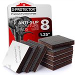 X-PROTECTOR Non Slip Furniture Pads – 8 Premium Furniture Grippers 1 1/4"! Best SelfAdhesive Rubber Feet Furniture Feet – Ideal Non Skid Furniture Pad Floor Protectors – Keep Furniture in Place!