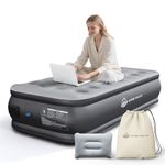 JUITOY Twin Air Mattress with Built in Pump Newly Upgraded one-Touch air Mattress with pillowNo Peculiar Smell for Camping