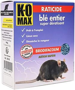 K-OMAX Raticide souricide Blé céréale 150 g - 7 doses prête à l'emploi - maison - habitat