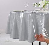 Home Beyond & HB design - Crystal Clear Plastic Tablecloth - Heavy Duty Vinyl Table Protector Cover (70-Inch Round)