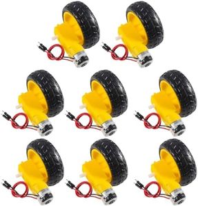 KEAcvise 8 Sets tt Motor dc 3-6v Gearbox Motor with tire Wheel kit for arduino DIY Smart car Robot - Small Electric Motor, 72v Motor kit, Dual Shaft 200rpm Ratio 1:48