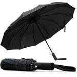 TANNESS Windproof Compact Umbrella with 10 Rib - Automatic Folding Strong Portable Travel Small Umbrella for Rain and Sun Protection | Wind Resistant, Small Folding Backpack Umbrella