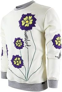 SCREENSHOT CREWNECK 3202 Mens Urban Streetwear NYC Graffiti Hip Hop Fleece Pullover Active Fashion Crew Neck Sweatshirt Top, F11351-cream, Medium