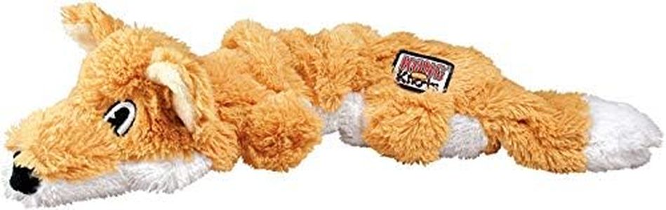 KONG - Scrunch Knots Fox - Juguete con cuerdas internas antirrotura - Para Perros de Raza Pequeña/Mediana