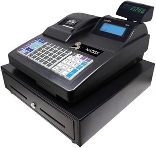 Nadex CR600 Cash Register, 9500 PLU Lookups 60 Dept 50 Clerks 50 Tables, Quick Load Thermal Printer, Heavy Duty Steel Cash and Coin Drawer, Two Displays, Multiport
