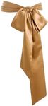 obmwang Wedding Satin Sash Belt for Special Occasion Dress Bridal Sash 4'' Wide Double Side, Gold