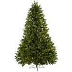 Nearly Natural Artificial Christmas Trees, Plastic Polyethylene Lights, Green, 7.5ft