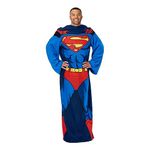 DC Comics Comfy Throw Blanket with Sleeves, Action Superman, Adult - 48 x 71 Inches