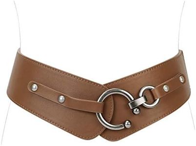 JASGOOD Women's Fashion Vintage Wide Elastic Stretch Waist Belt With Interlock Buckle Halloween Belt