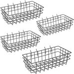 Dobures Pegboard Baskets 4 Pack, Baskets Bins, Pegboard Baskets Bins Set, Pegboard Accessories, Garage Storage Wall Organizer Attachments Square Style Black Baskets