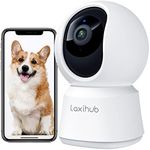 LAXIHUB Pet Dog Cameras with App, 2K 3MP Indoor Security Camera for Baby Cat Puppy, 360° Pan/Tilt Home Security, Night Vision, Motion/Sound Detection, Smart Tracking, 2-Way Talk, Work with Alexa(P2T)