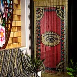 TACHILC The Eye Bamboo Beaded Curtain for Doorway, Boho Beaded Curtain for Closets, Door Beads Decoration, Bamboo Beads for Doorways 35.5 in x 78 in