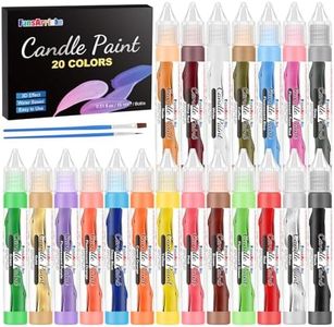 FansArriche Candle Paint, 20 x 15 ml Candle Wax Pen Set for Candle Making, Water-Based Candle Pen for Candle Painting and Decorating with Fine Painting Tip