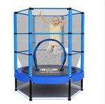 55" Trampoline for Toddlers, Kids with Safety Enclosure Net, Bungee, Anti-Skid Pad & Steel Frame, Indoor & Outdoor Kids Rebounder Trampolines - Mini Trampoline from Age 1 to 11 Kids