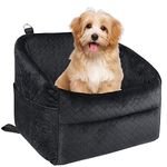 GL GLENSLAVE Dog Car Seat for Small Dogs, Upgrade Dog Booster Seat,Detachable and Washable Pet Car Seats with Thick Cushion Safety Leash and Storage Pockets