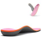 Orthotic Insoles Arch Support Full Length Inserts Metatarsal Pinnacle Plus for Flat Feet,Metatarsalgia, Plantar Fasciitis, Heel Pain, Big Toe, Pain Forefoot Pain(Size:UK-9,Length:11.02",Pink)