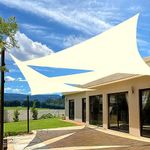 Artpuch Triangular Breathable UV Block Sun Shade Sail Outdoor Covering Cloth for Deck, Backyard, 20'X20'X20', Cream (Customized Available)
