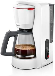 Bosch, machine à café filtre, MyMoment, réservoir d'eau amovible, carafe en verre, arrêt automatique, fonction Anti-Goutte, maintien au chaud 40 minutes, blanc, TKA2M111