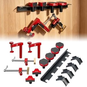 BGASNW Bench Dog Clamp Set with Storage Rack for 3/4" Dog Holes, 15-Piece